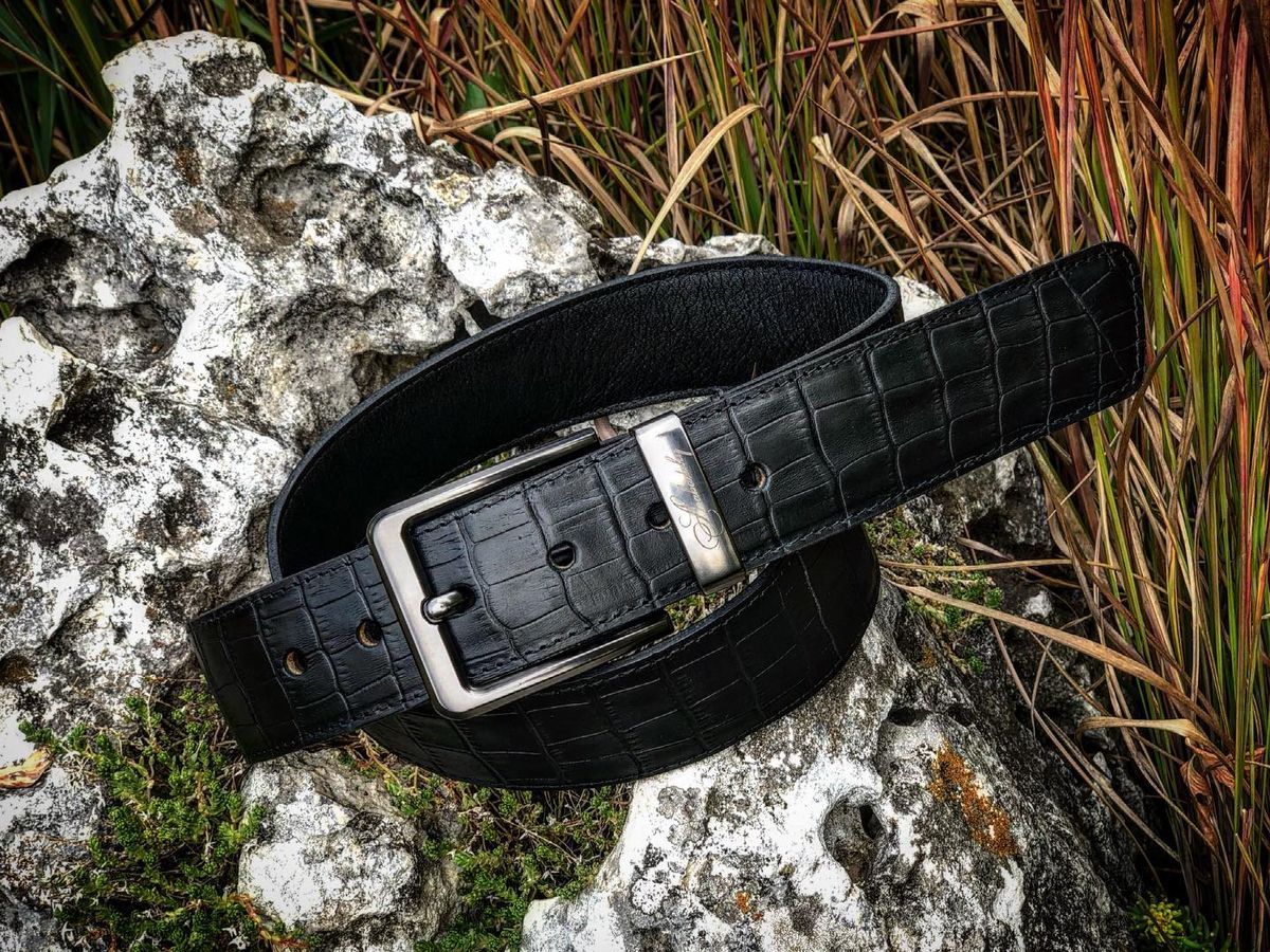 Ремінь з тисненням під крокодила "LuxuryCroco": Повна Елегантність і Комфорт a110120 фото